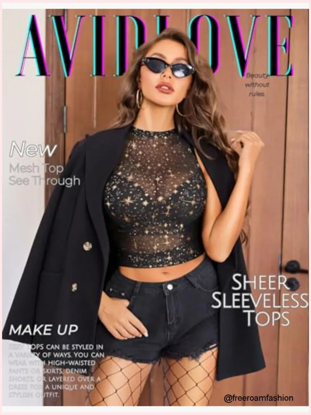 Mesh Camisole Top with Ruching, Cropped Fit, High Neck, Y2K Style - Picture 3 of 7